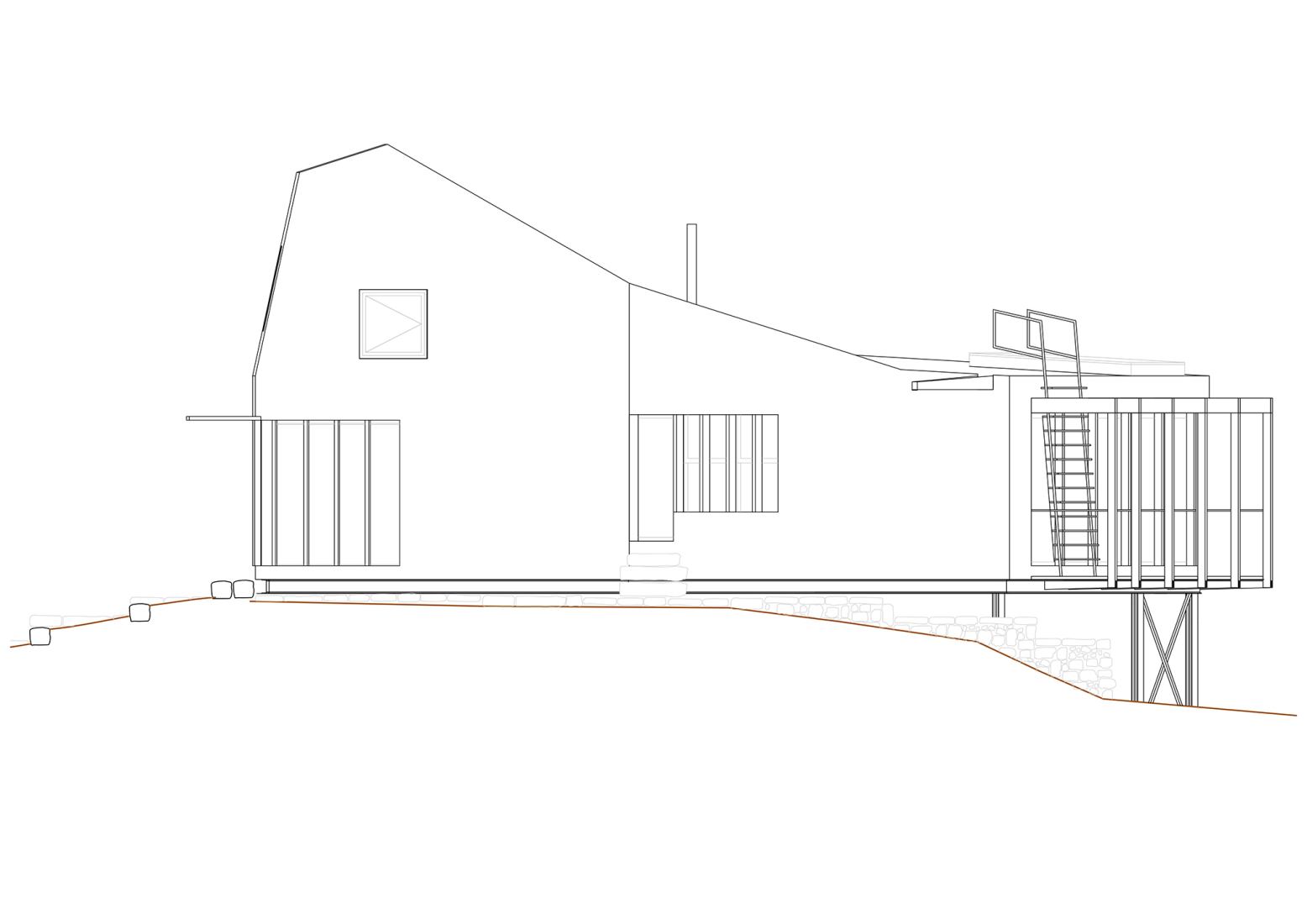 Elevation plan. Simbionte House by Susana Velasco and Jesús Ágreda. 