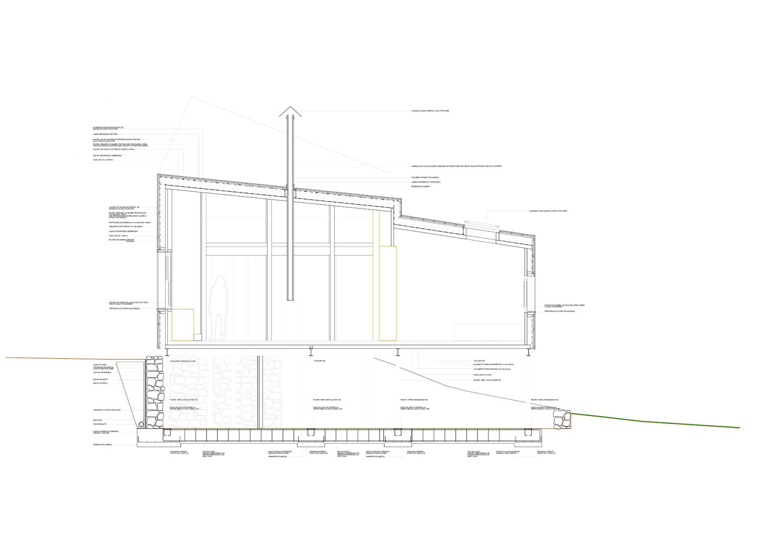 Constructive detail plan. Simbionte House by Susana Velasco and Jesús Ágreda. 
