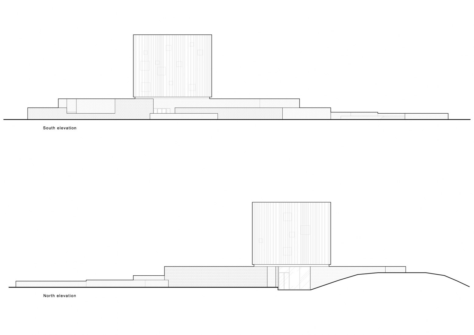 Alzados. Capilla en Suzhou por Neri & Hu. Imagen cortesía de Neri & Hu