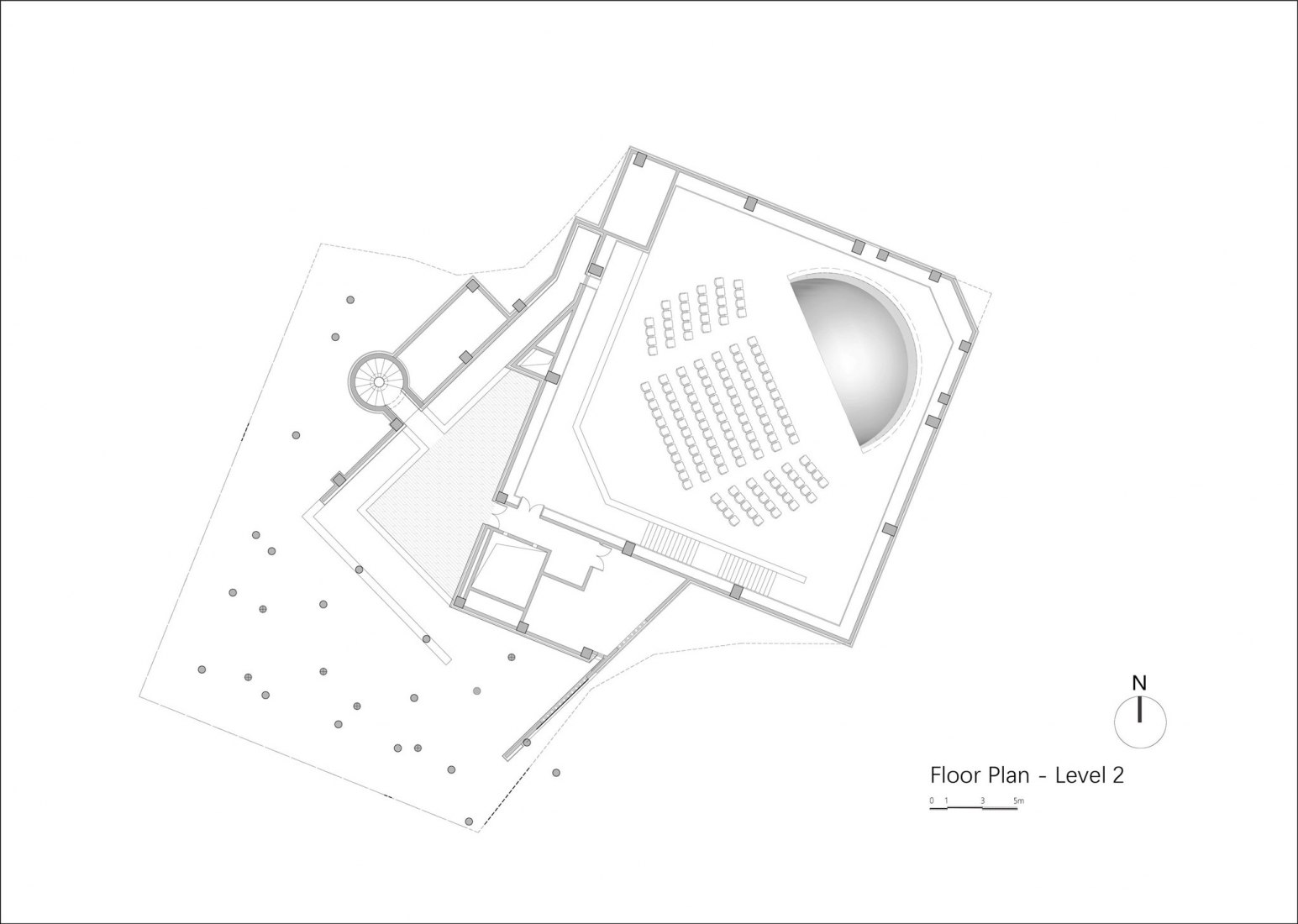 Plano de planta nivel 2. Sala de ceremonias de Tai'an: la luna de la ciudad natal por Syn Architects. 