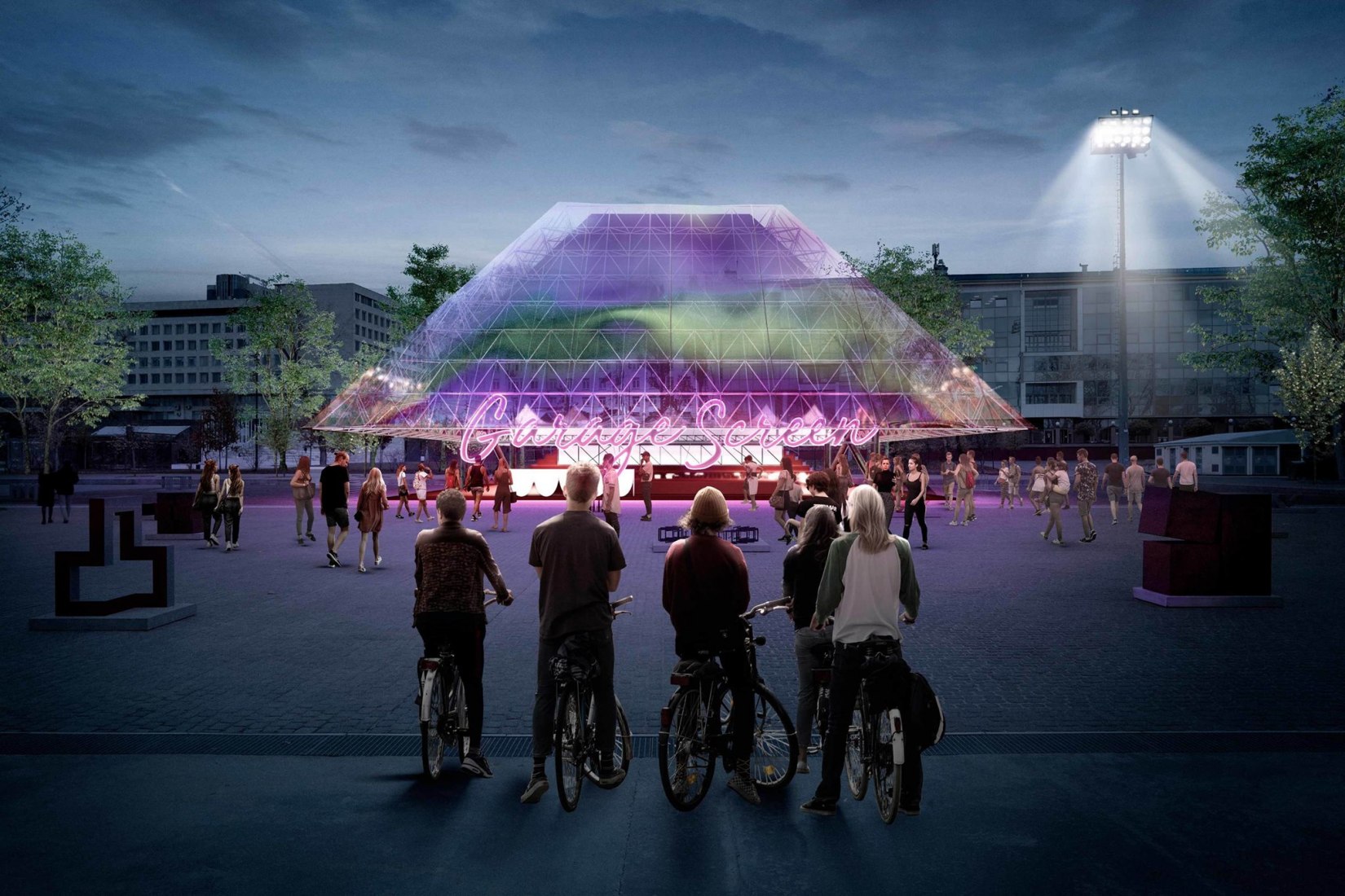 Visualización. Garage Screen Cinema por SYNDICATE architects.