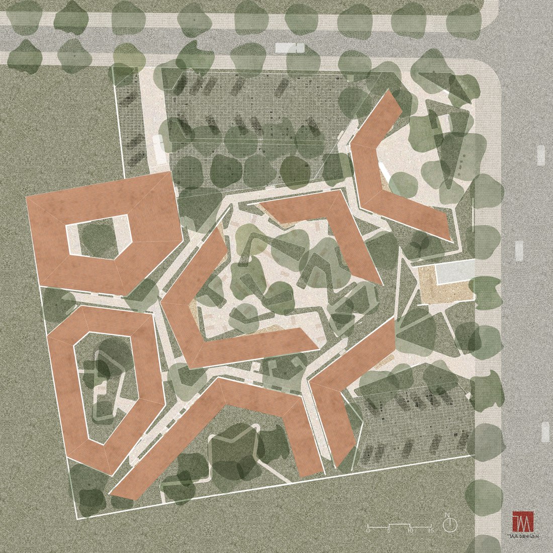 Roof plan. Phu My Garden by TAA Design
