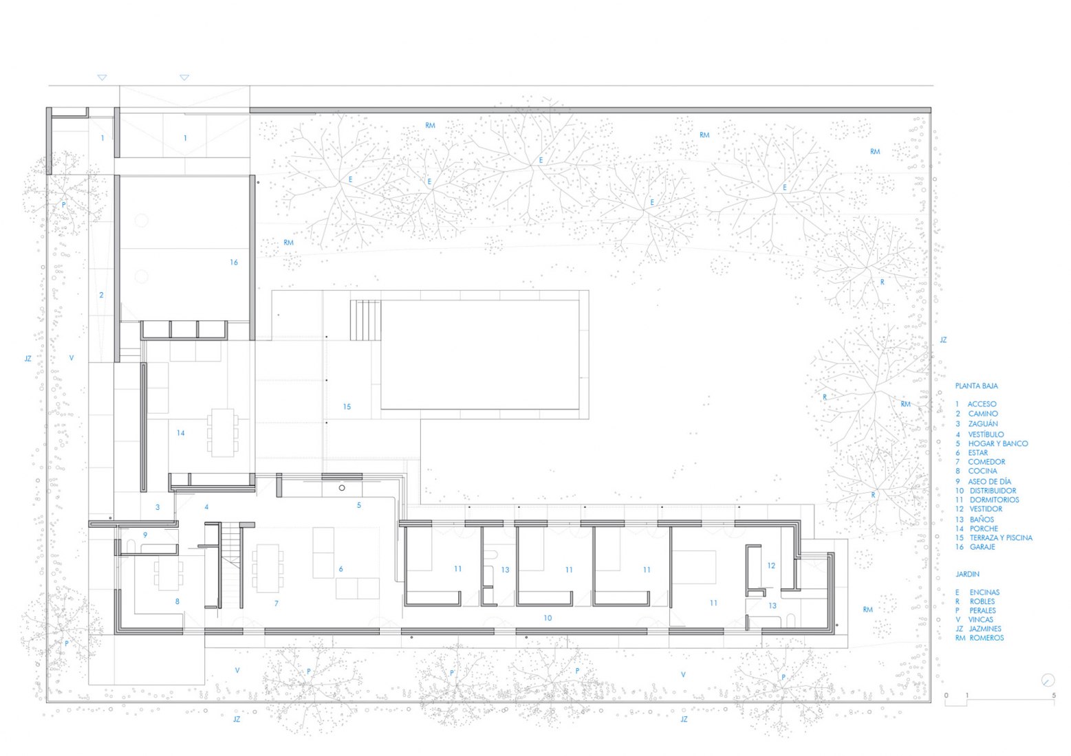 Plano de planta baja. Casa En Cabanillas Del Campo por Taller Abierto.