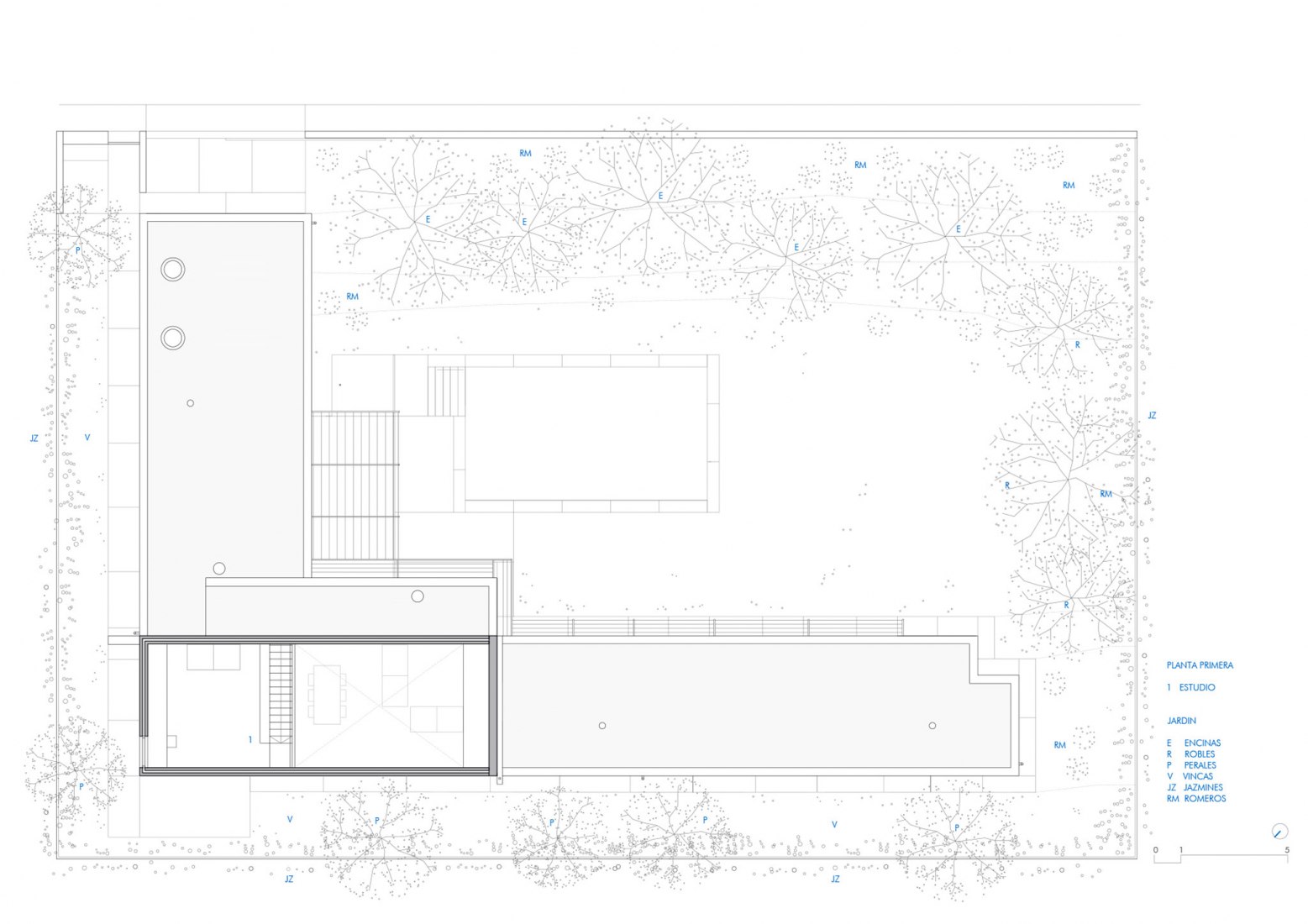 Plano de primera planta. Casa En Cabanillas Del Campo por Taller Abierto.