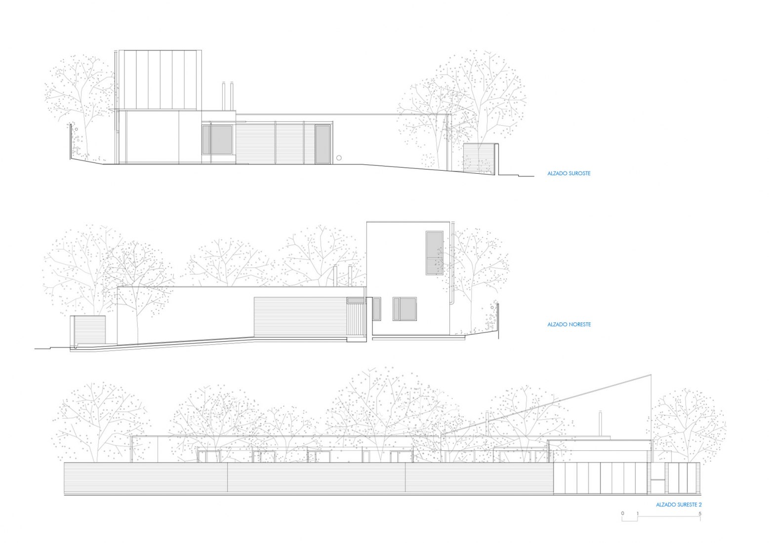 Alzados. Casa En Cabanillas Del Campo por Taller Abierto.