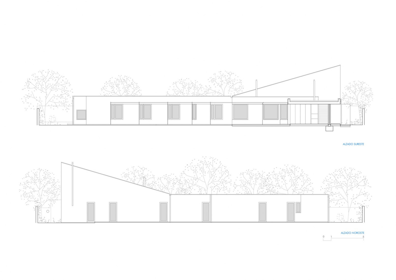 Alzados. Casa En Cabanillas Del Campo por Taller Abierto.