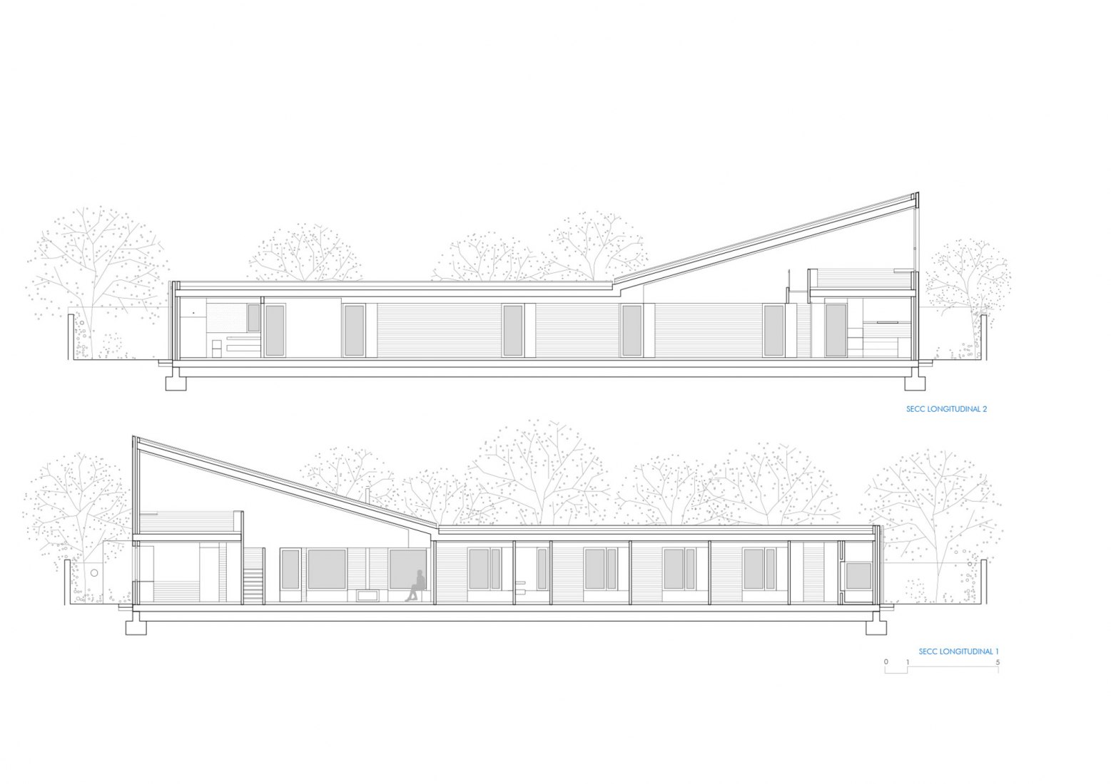 Secciones longitudinales. Casa En Cabanillas Del Campo por Taller Abierto.