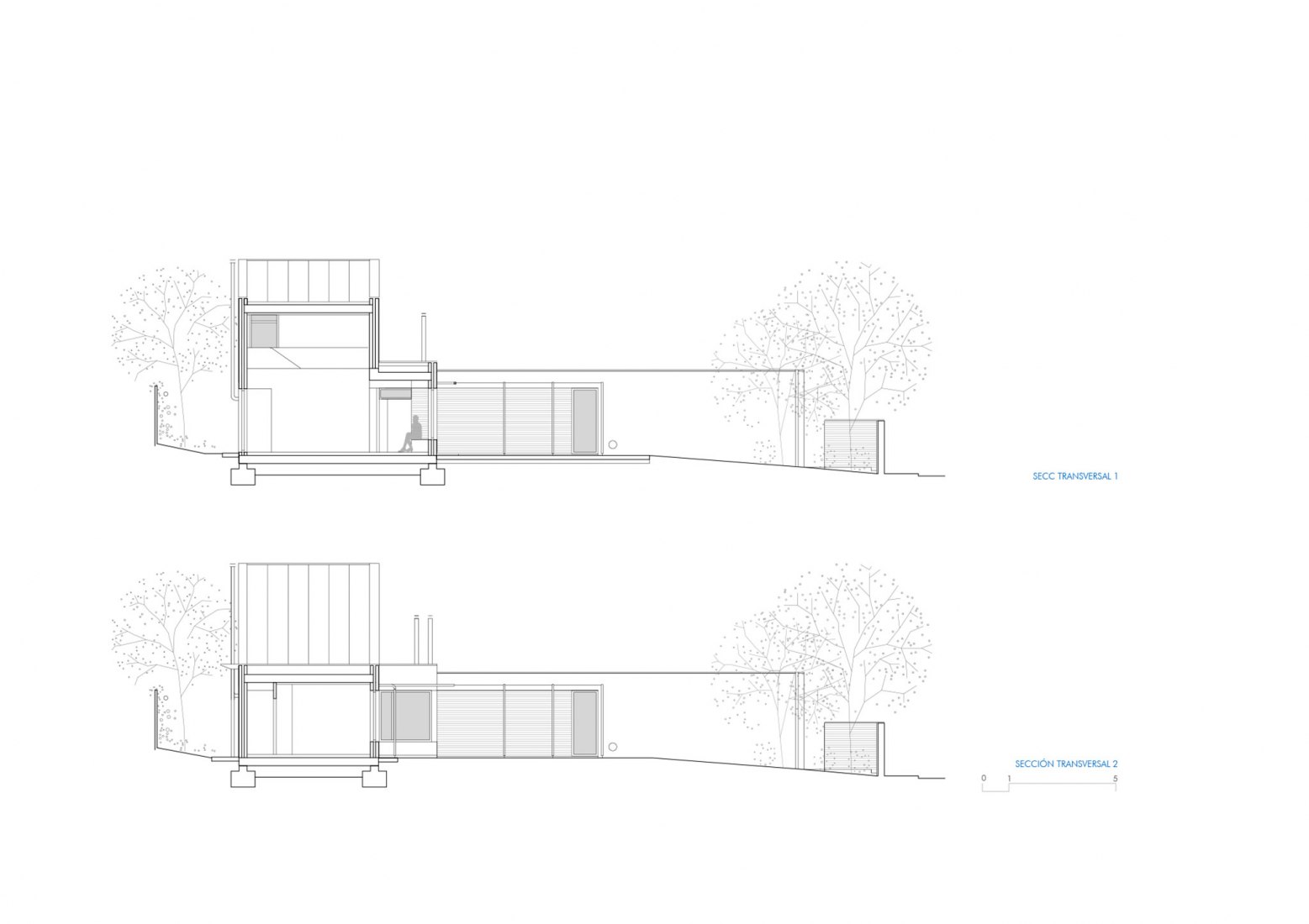 Secciones transversales. Casa En Cabanillas Del Campo por Taller Abierto.