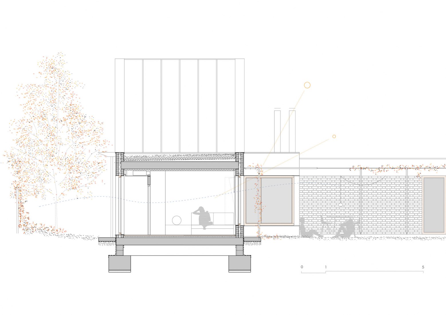 Sección constructiva. Casa En Cabanillas Del Campo por Taller Abierto.