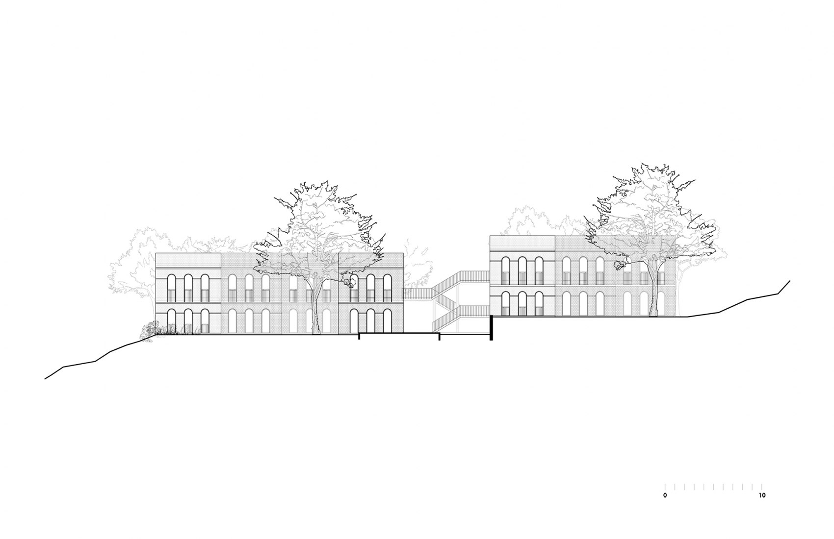 Fachada principal. Universidad Carolina – Fase I por Manuel Martínez, Alejandro Madero y Yolanda Ceballos