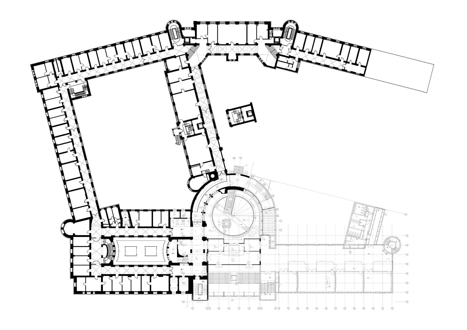 Planta baja. Tribunal Regional de Magdeburgo por Tchoban Voss Architekten