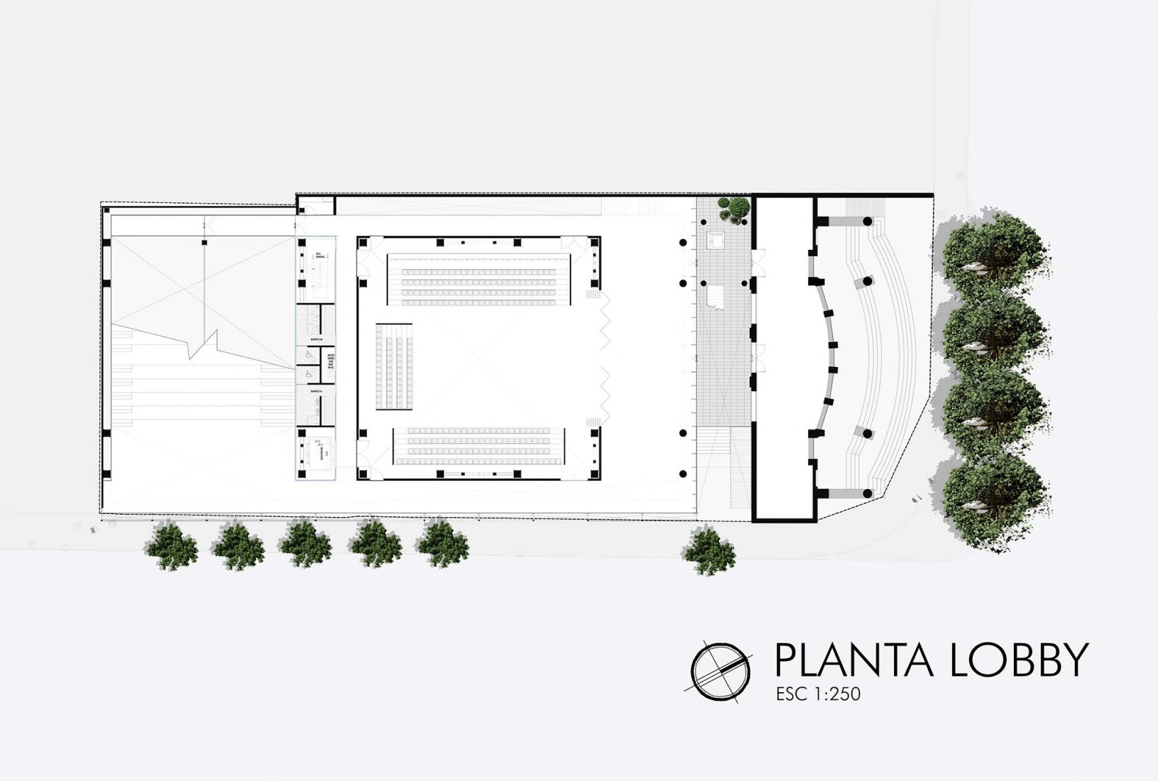 Planta vestíbulo. Faro Cosmos por TEN Arquitectos.