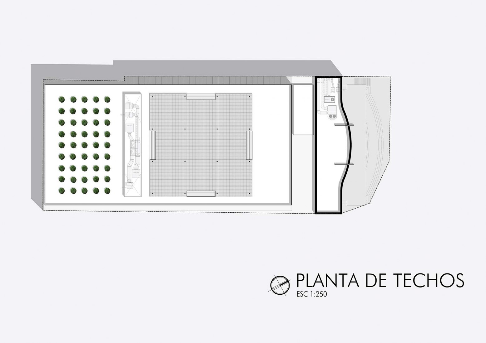 Planta de cubiertas. Faro Cosmos por TEN Arquitectos.