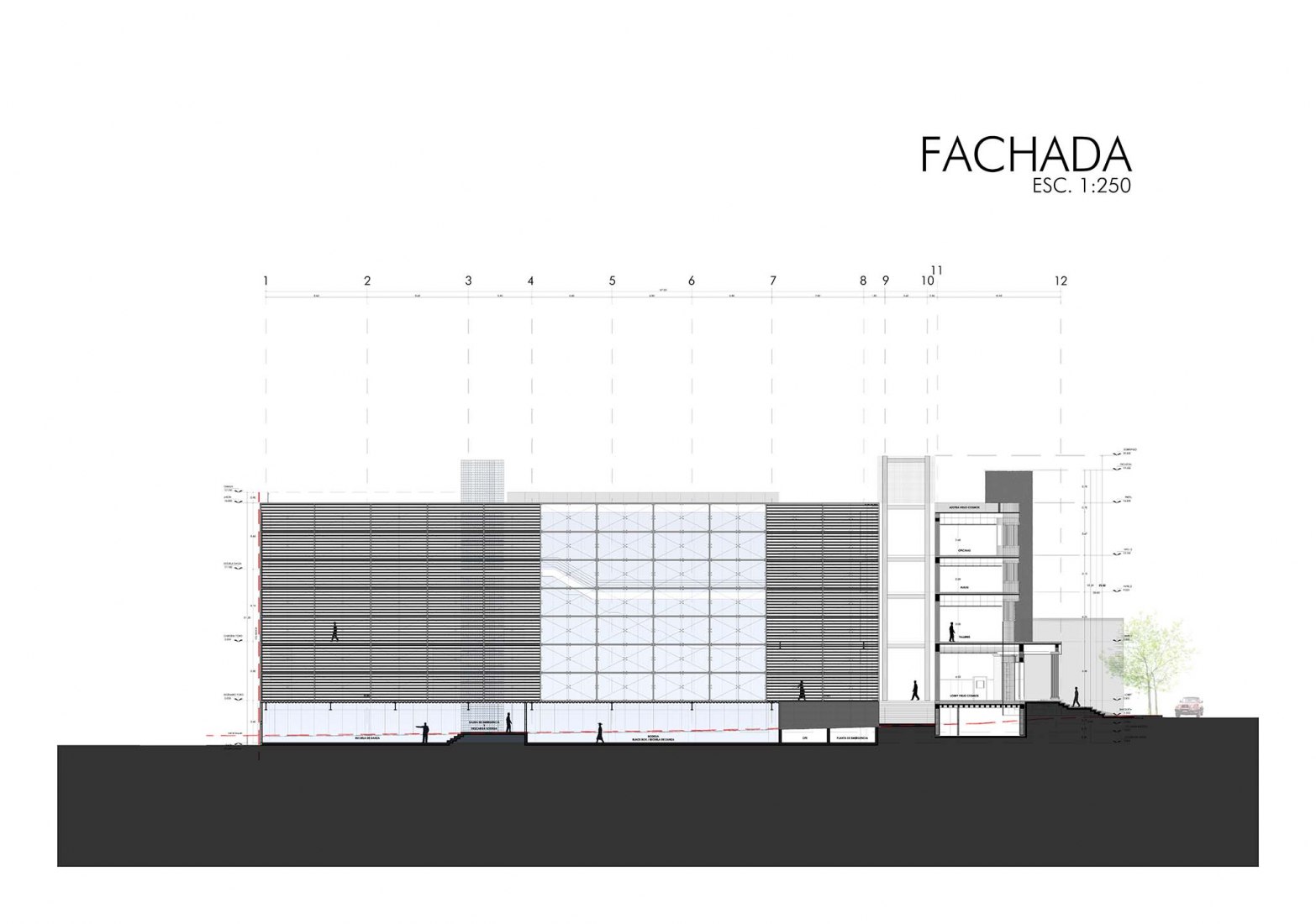 Alzado. Faro Cosmos por TEN Arquitectos.