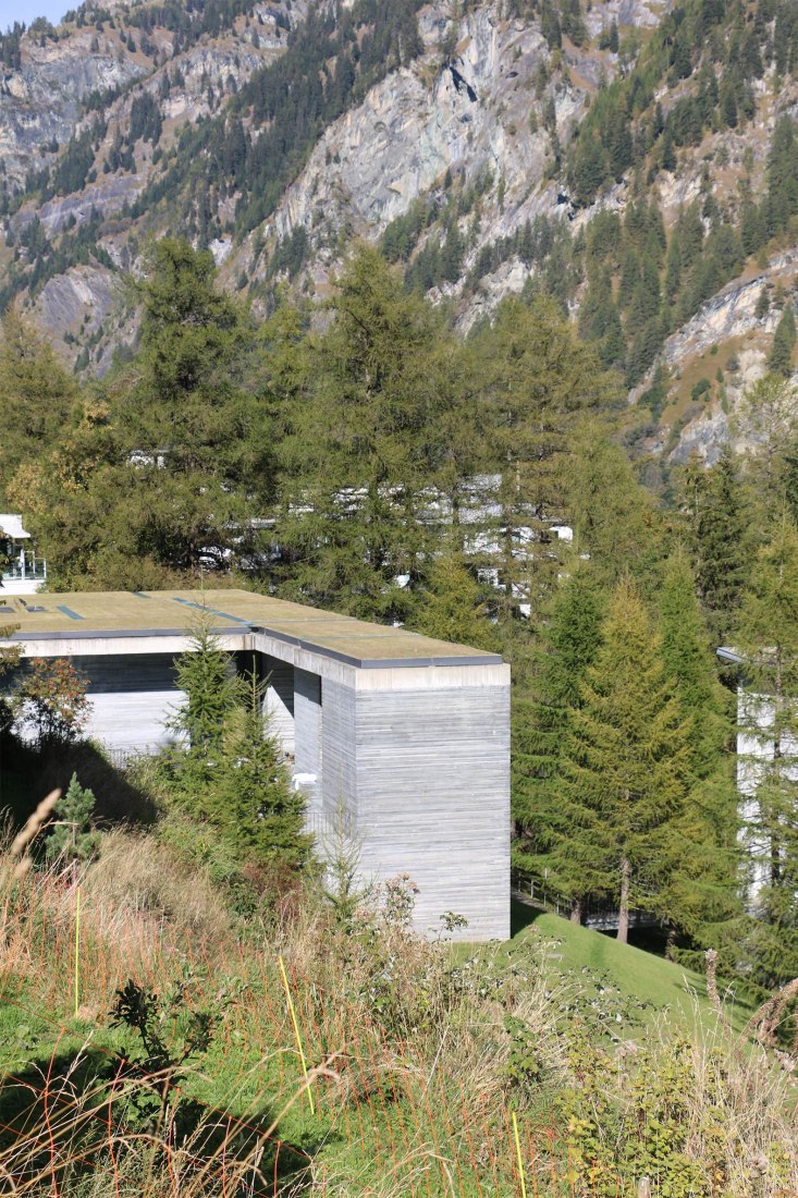 Vistas desde los baños. Las termas de Vals por Peter Zumthor. Fotografía © José Juan Barba.