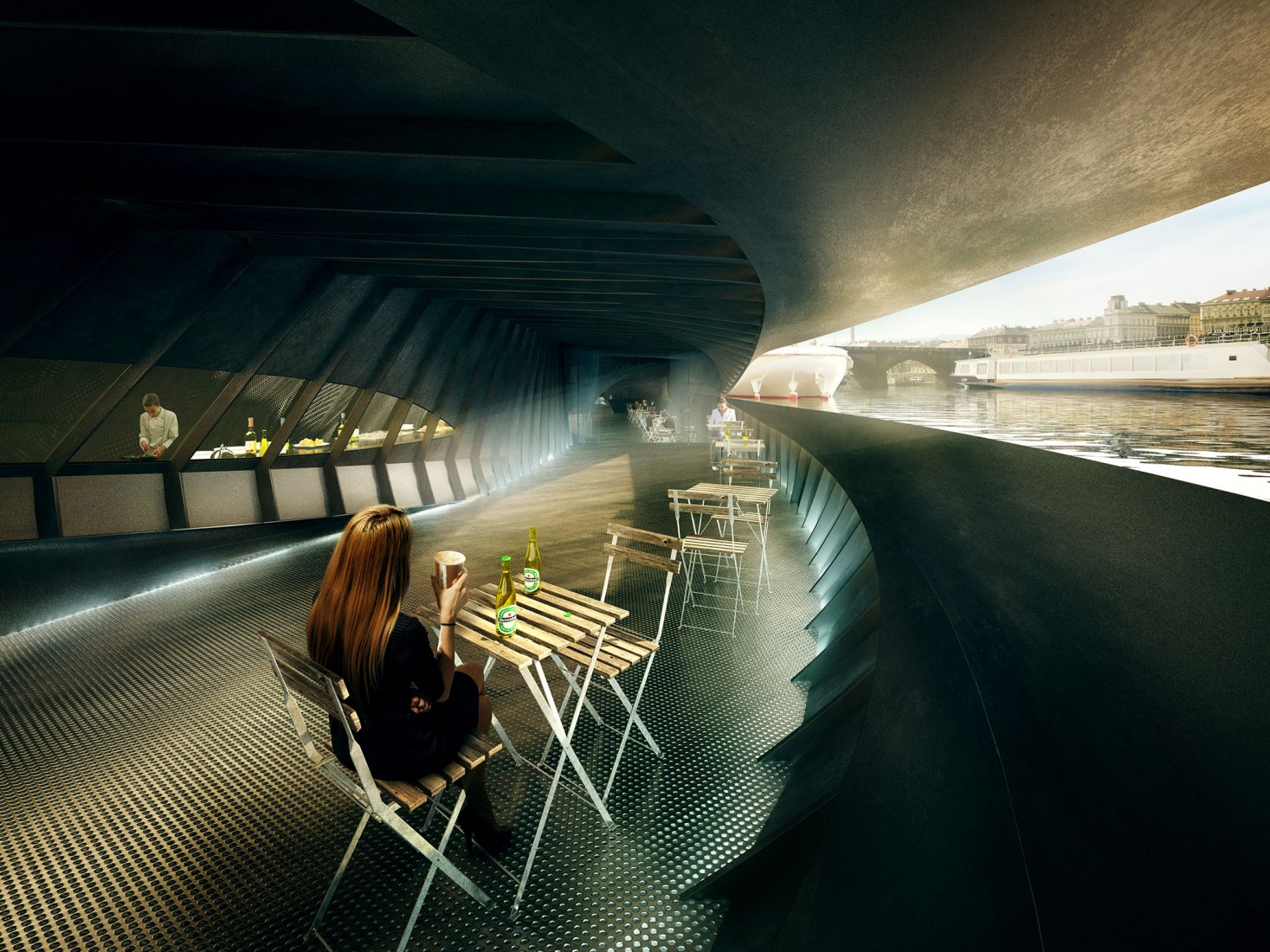 Visualización. Terminal. La orilla del río de Praga por petrjanda / brainwork