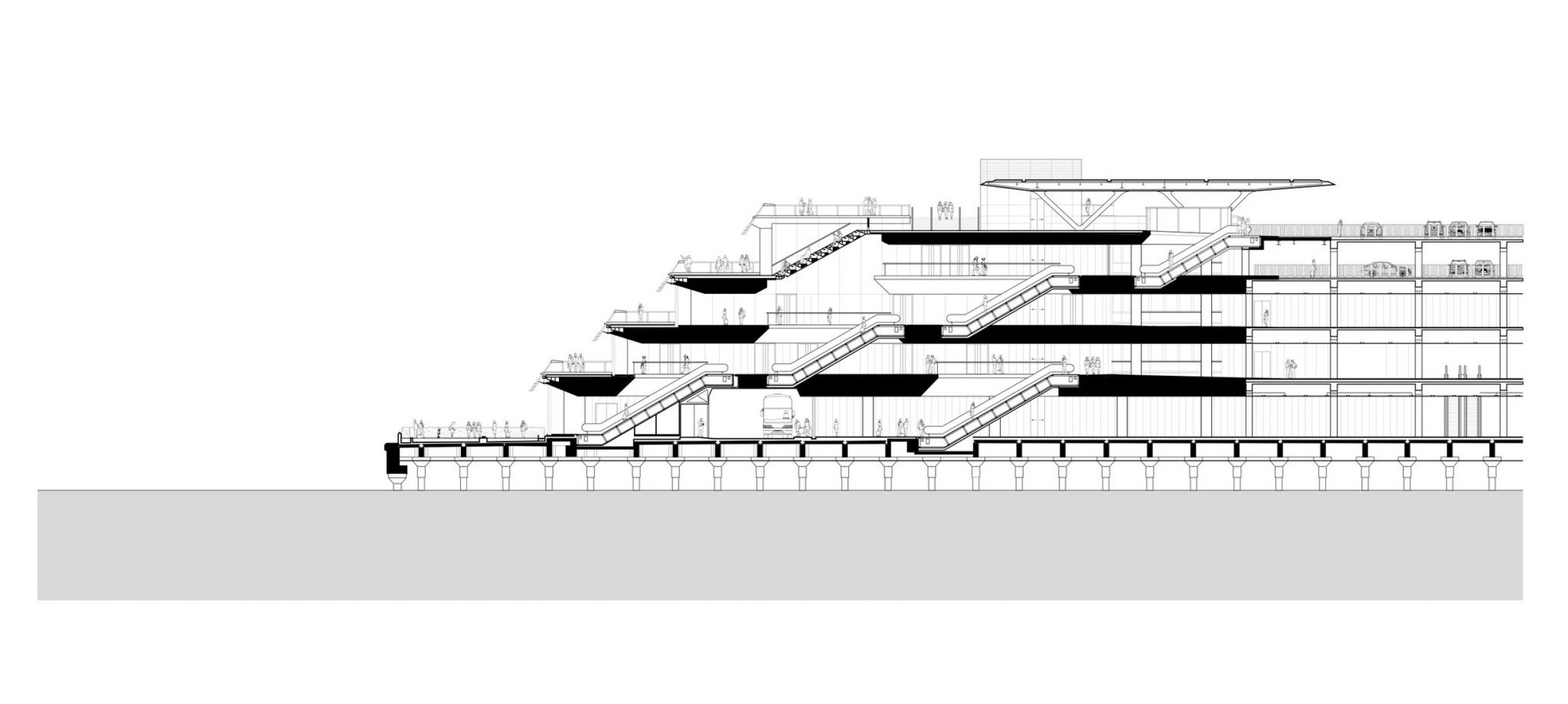 Sección. Ocean Terminal Extension por Foster + Partners. Imagen cortesía de Foster + Partners
