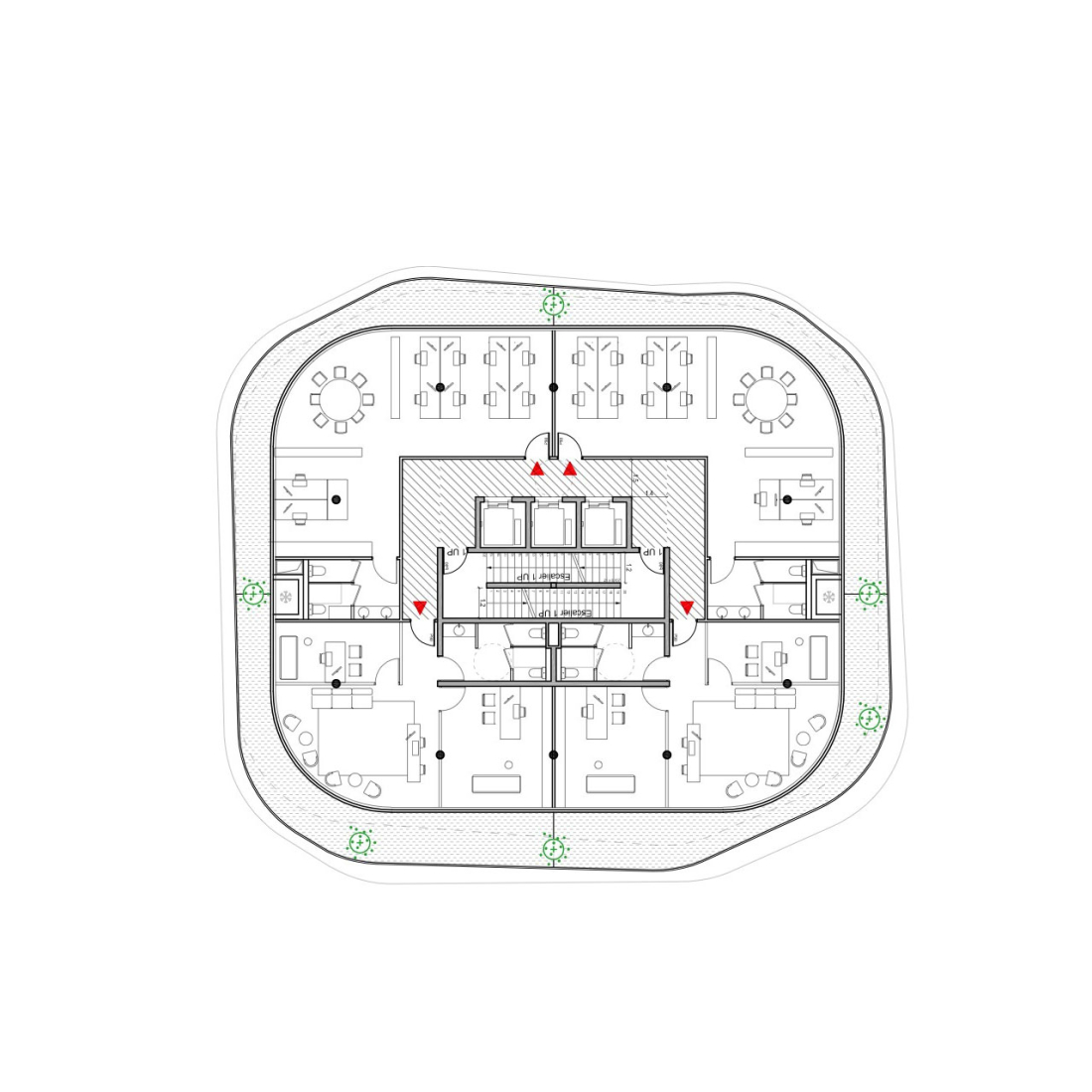 Planta tipo. Plano de primera planta. Visualización, Jardines de Anfa, por Maison Edouard François. 