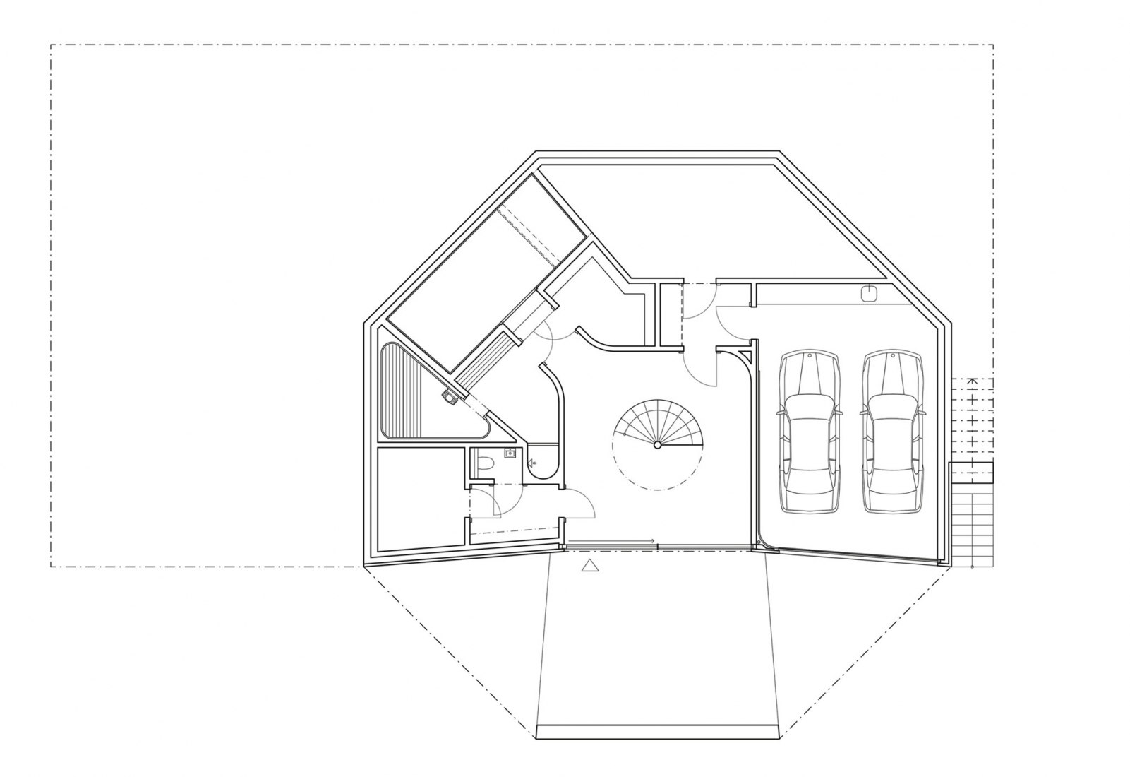 Ground floor plan. House on a Hill by Tham & Videgård Arkitekter. 