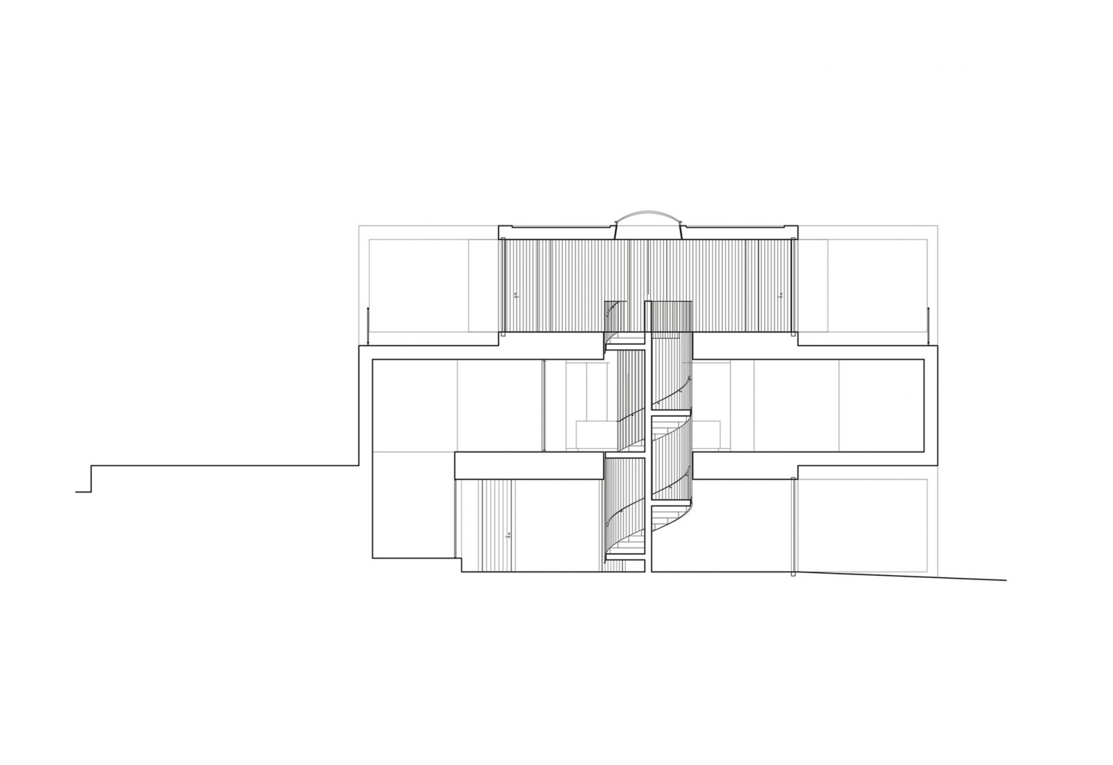 Section. House on a Hill by Tham & Videgård Arkitekter. 
