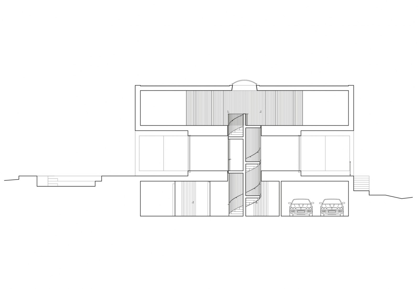 Section. House on a Hill by Tham & Videgård Arkitekter. 