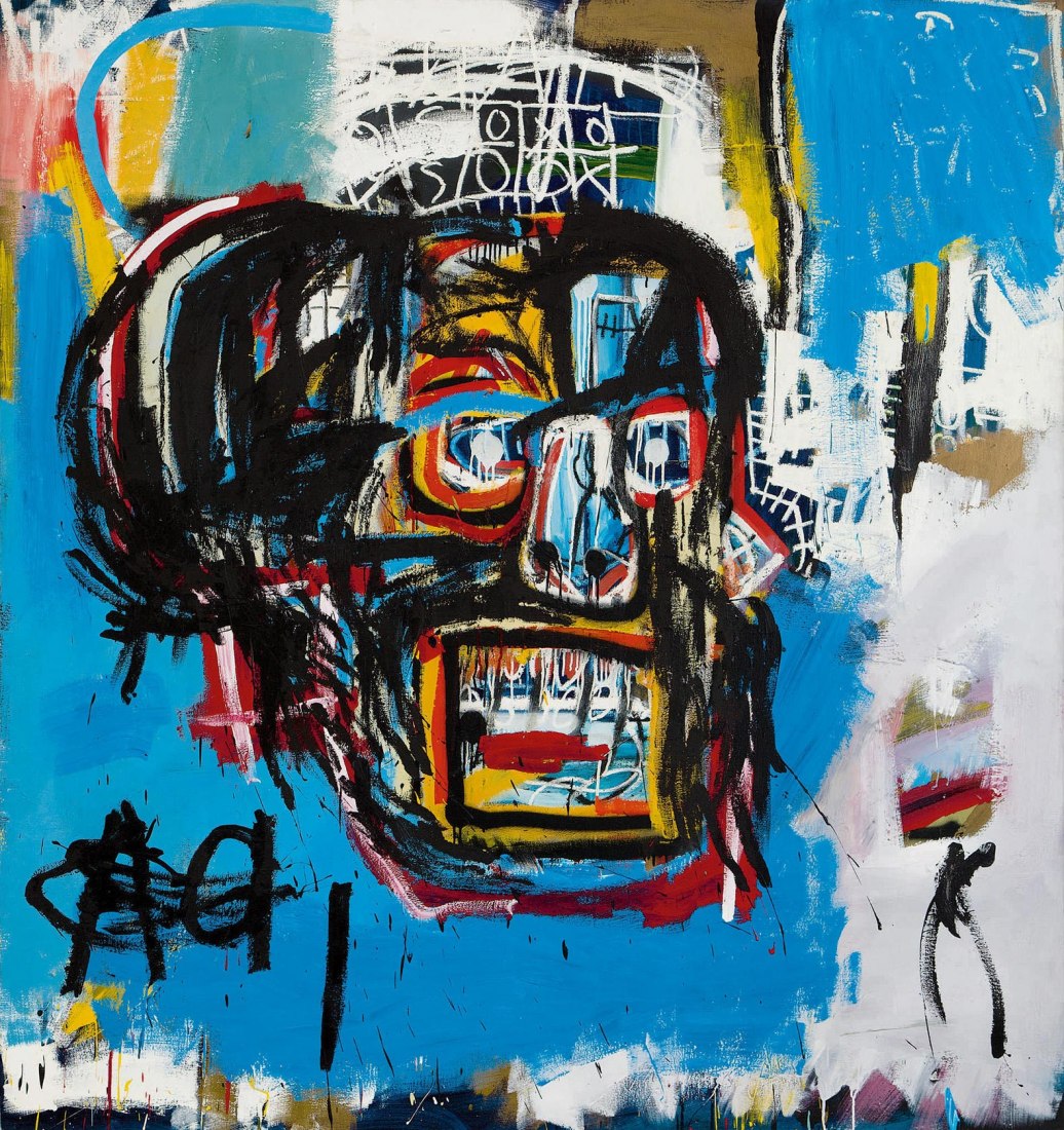 Colección de Yusaku Maezawa. © Patrimonio de Jean-Michel Basquiat. Con licencia de Artestar, Nueva York Jean-Michel Basquiat (estadounidense, 1960–1988). Sin título, 1982. Acrílico, pintura en aerosol y aceite sobre lienzo.