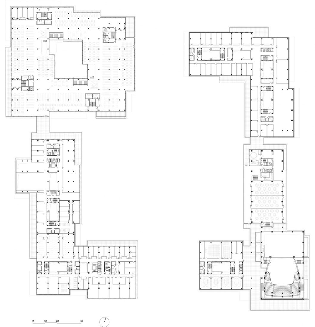 Second floor plan. The Campus City for Hangzhou Normal University by WSP ARCHITECTS