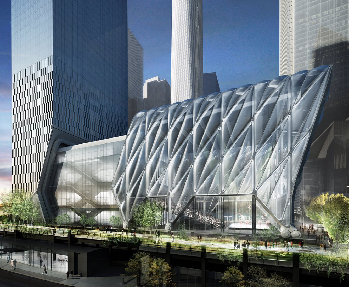 Render. The Shed by Diller Scofidio + Renfro. Image coutesy of Rockwell Group.