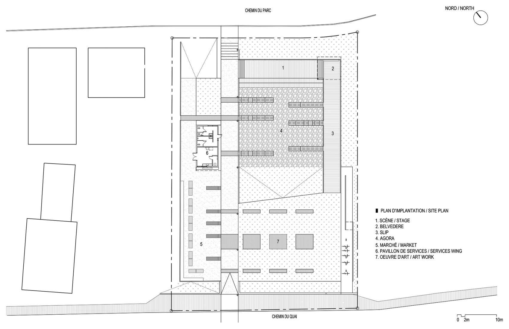 Planta del proyecto. Le Parcours Insulaire. Le Place des Gens de Mer by Bourgeois / Lechasseur Architects. 