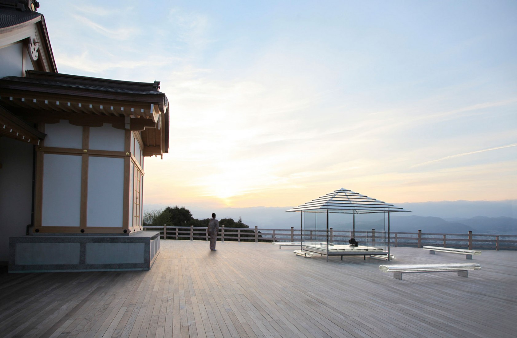KOU-AN una casa del té en vidrio por Tokujin Yoshioka. Fotografía © Yasutake Kondo
