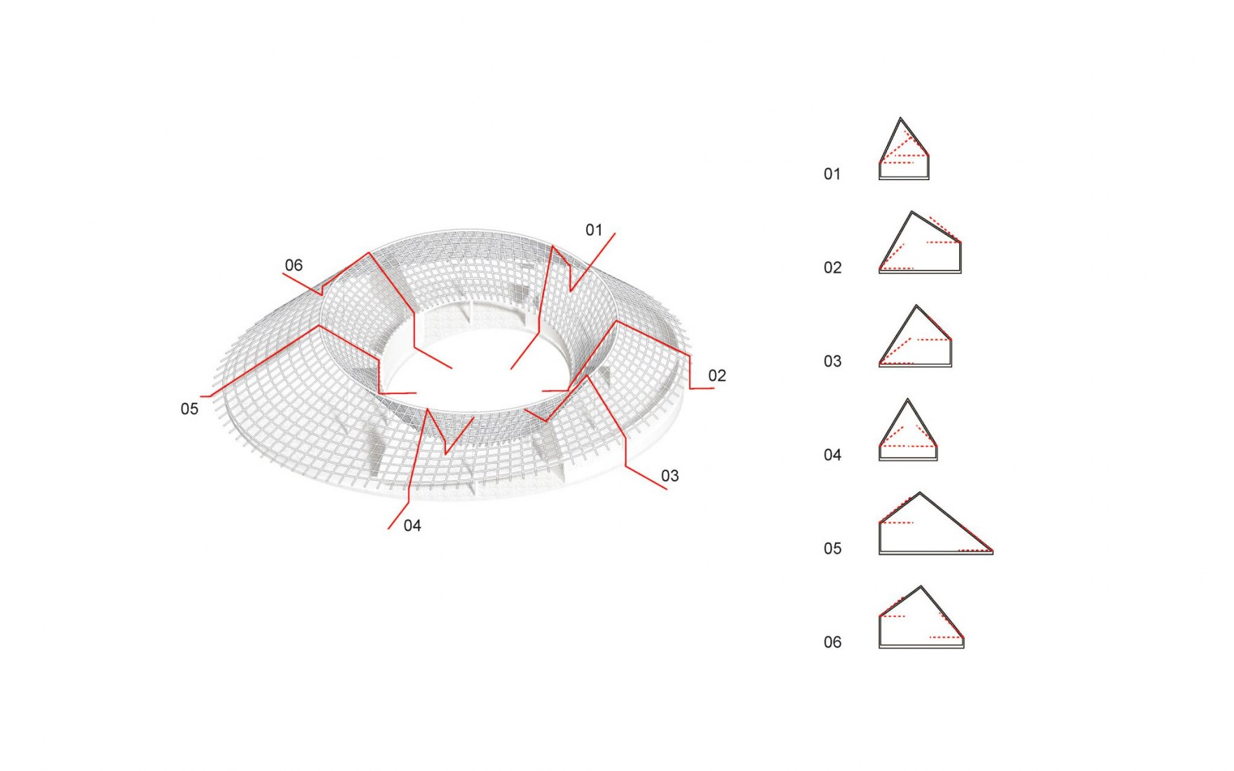 Sections. Fass School and Teachers' Residence by Toshiko Mori.