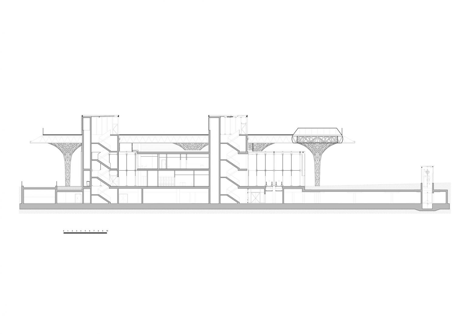 Plano de sección. La estación Metropolitana de Lublin por Tremend Architecture Studio.