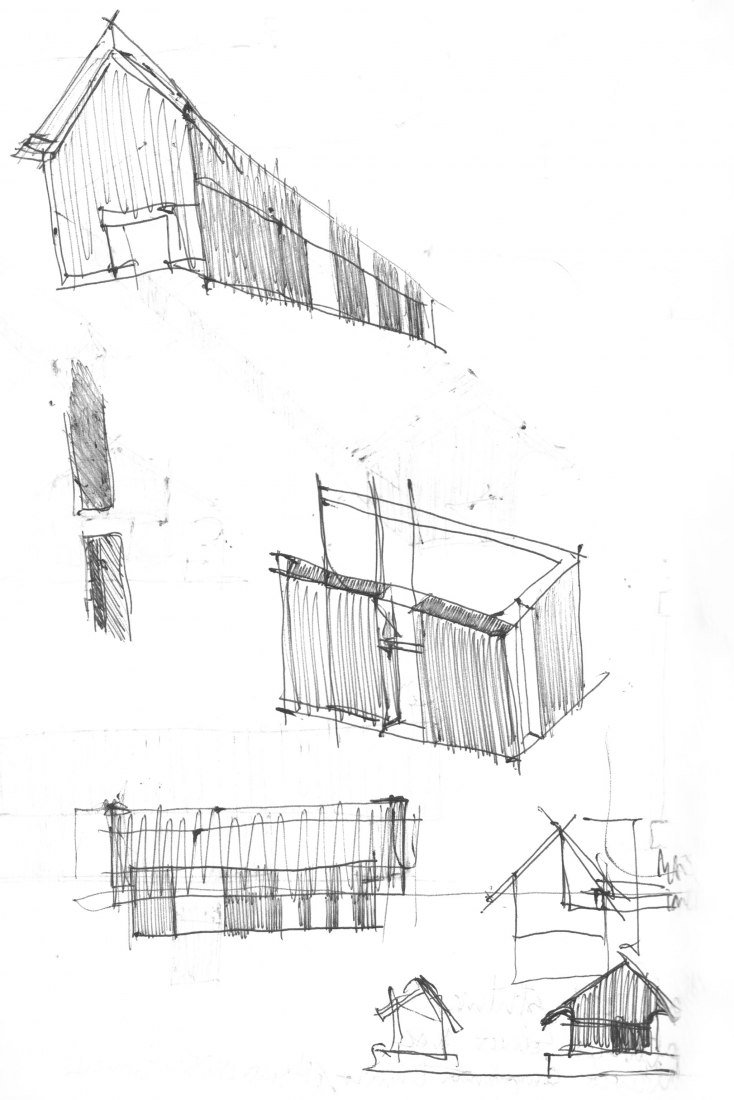 Bocetos detalles, norte. Centro de Interpretación del Valle del TUA por Rosmaninho+Azevedo Architects.