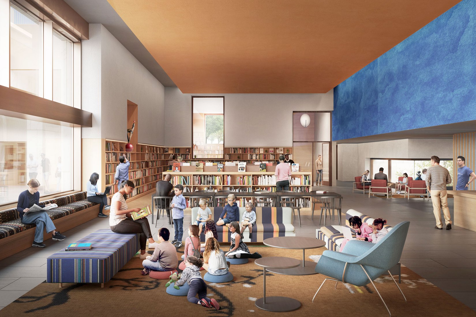 Interior view library of the proposed presidential center. Images courtesy of Obama Foundation.