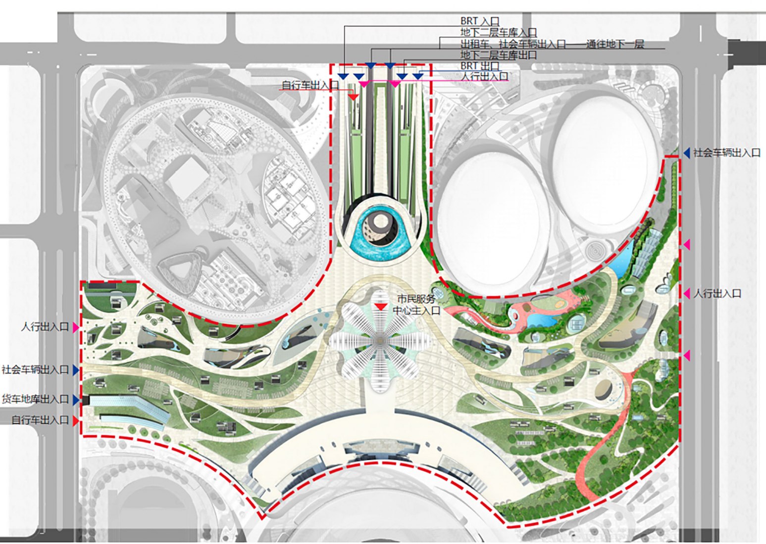 Master plan of the Civic Center complex. Zaozhuang Citizen Service Center by UDG.