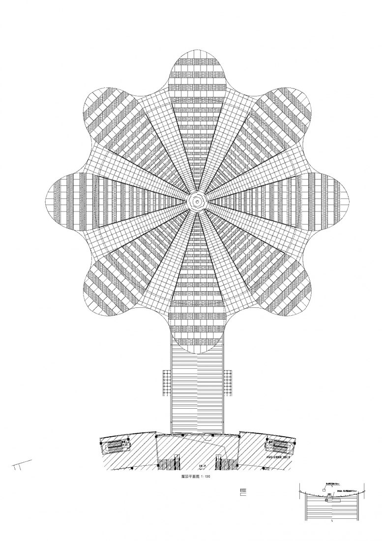 Roof plan. Zaozhuang Citizen Service Center by UDG.