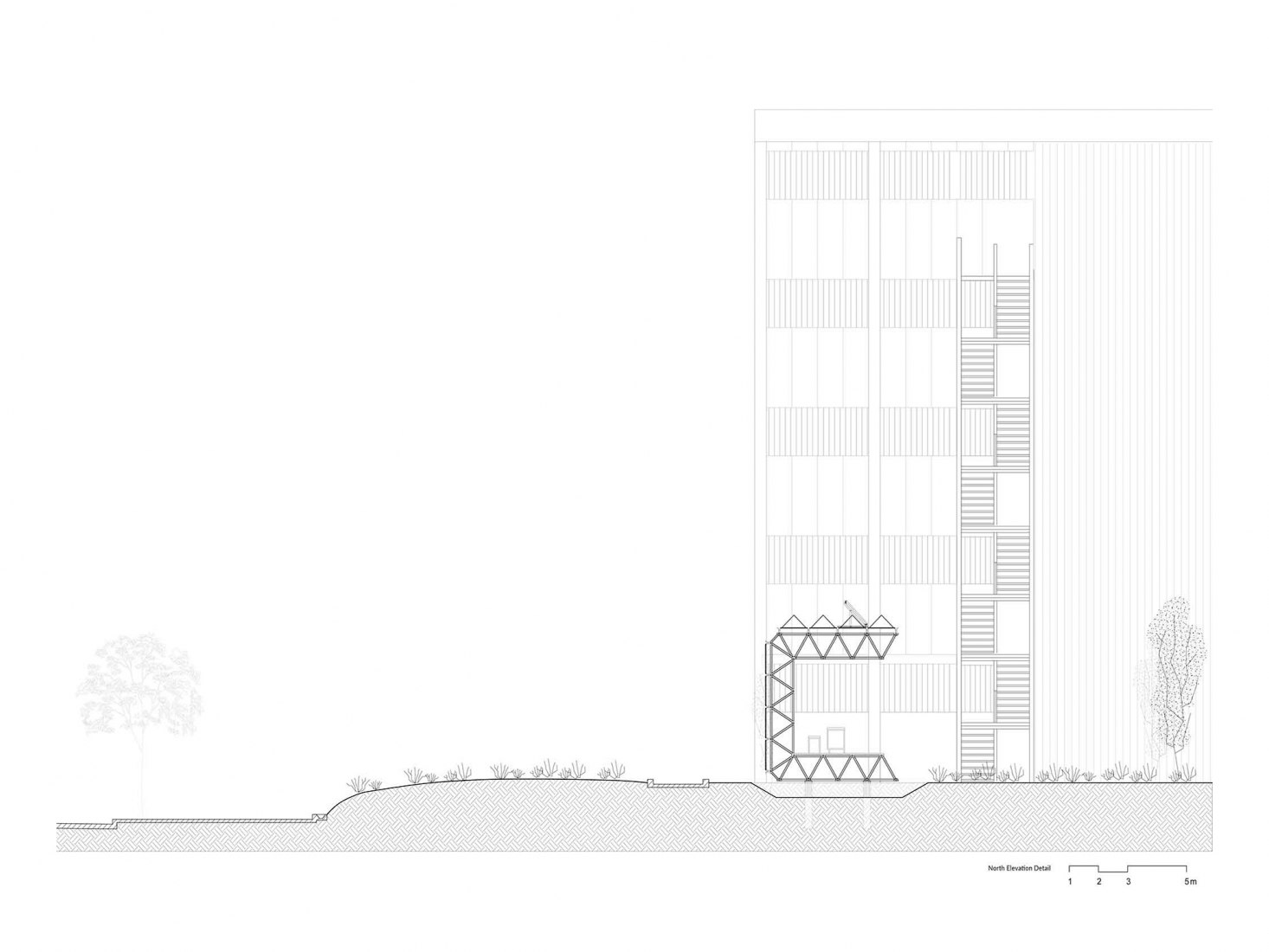 West facade. Smart tree by UMA, AQ8 Arquitectura, Marinauno Arquitectos