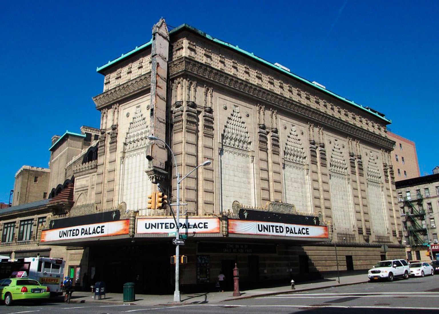 United Palace is a former movie theater and vaudeville theater that is now used as a church and live music venue, located at 4140 Broadway between West 175th and 176th Streets in the Washington Heights neighborhood of Manhattan. New York.