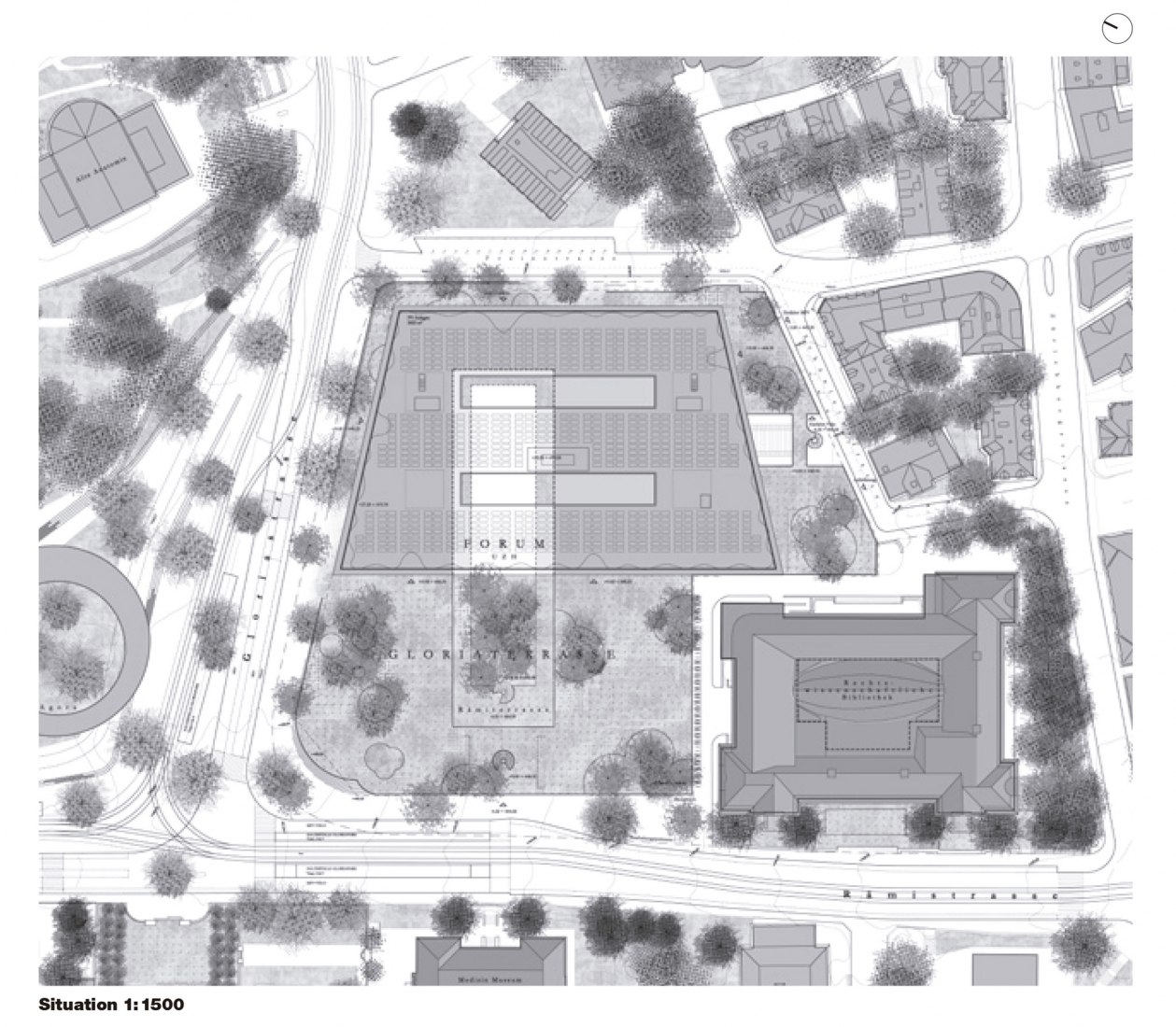 Site plan. FORUM UZH by Herzog & de Meuron.