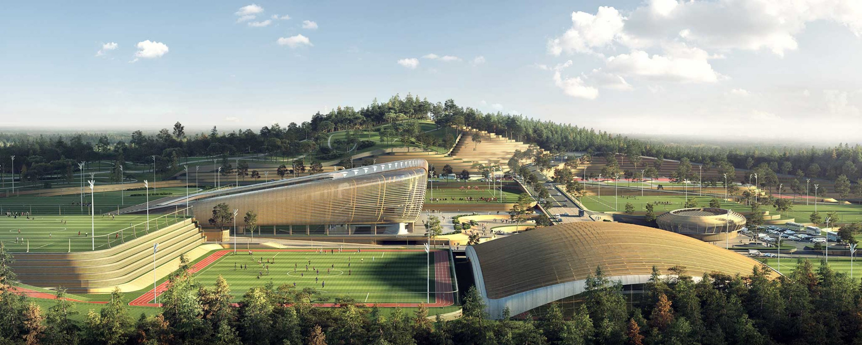 Centro Nacional de Fútbol Coreano por UNStudio. Visualización por Brick Visual