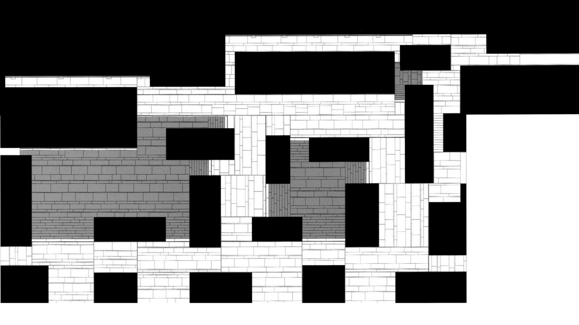 Planta de cubiertas. Las termas de Vals por Peter Zumthor.
