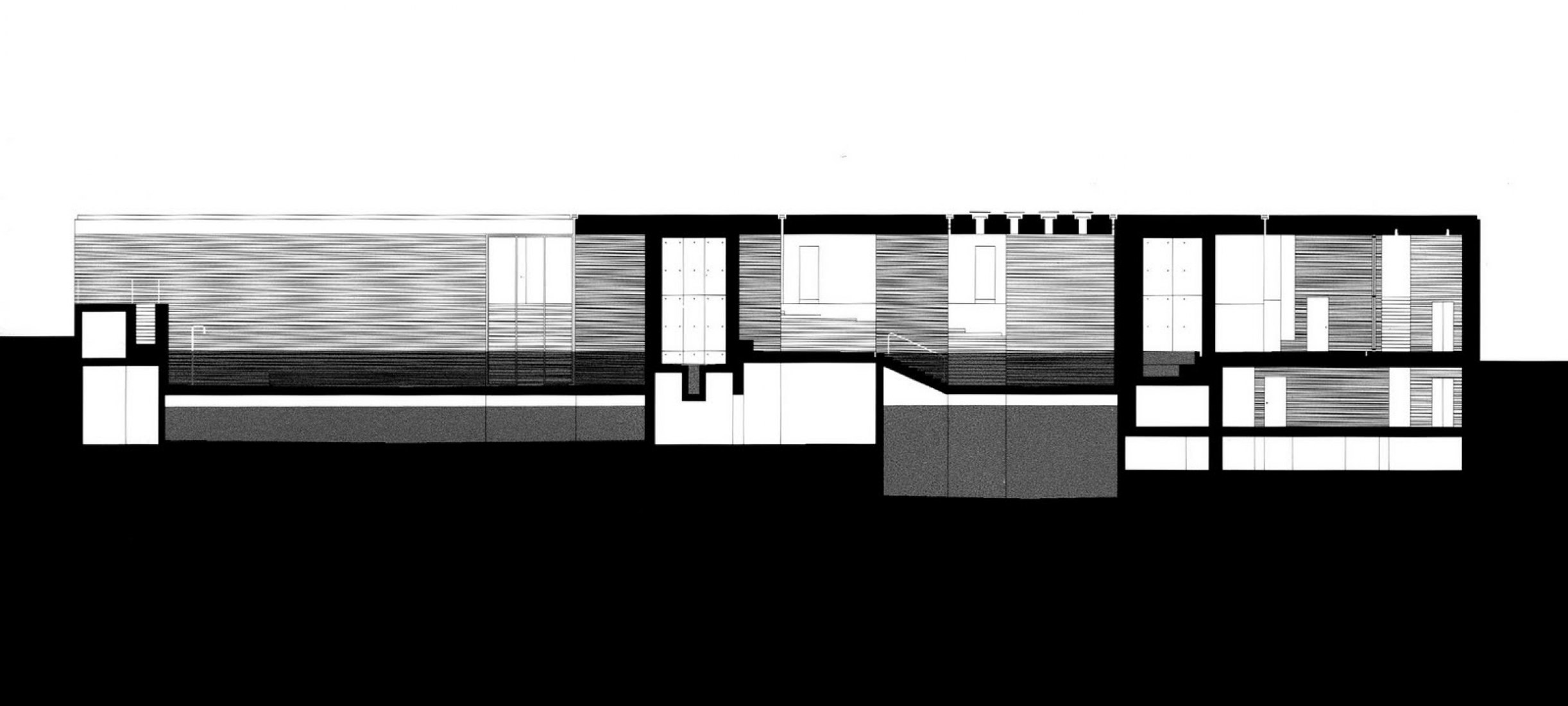 Sección. Las termas de Vals por Peter Zumthor.