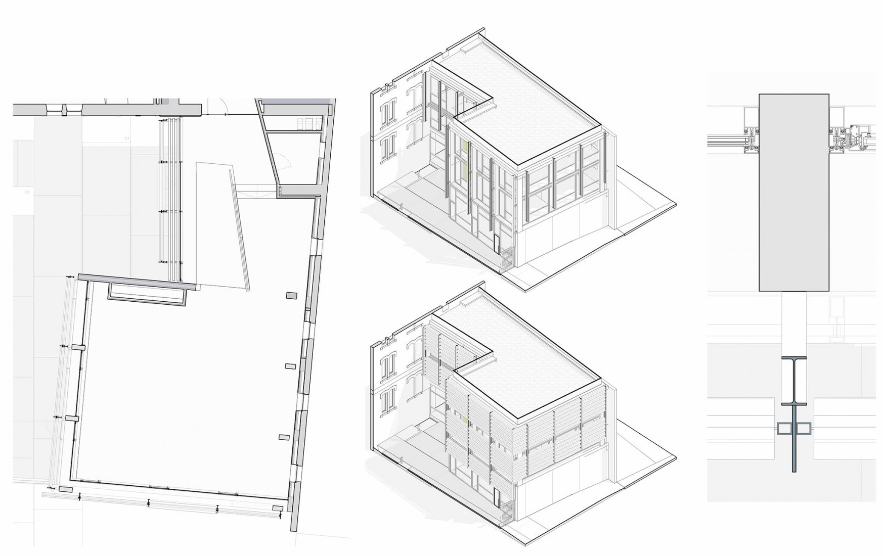 Detalle de las lamas. La harinera del Grao por VAM10 arquitectura y paisaje.