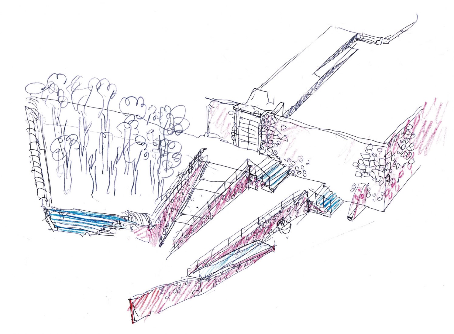 Croquis. Rehabilitación integral del Castell Nou por Guillermo Vázquez Consuegra.