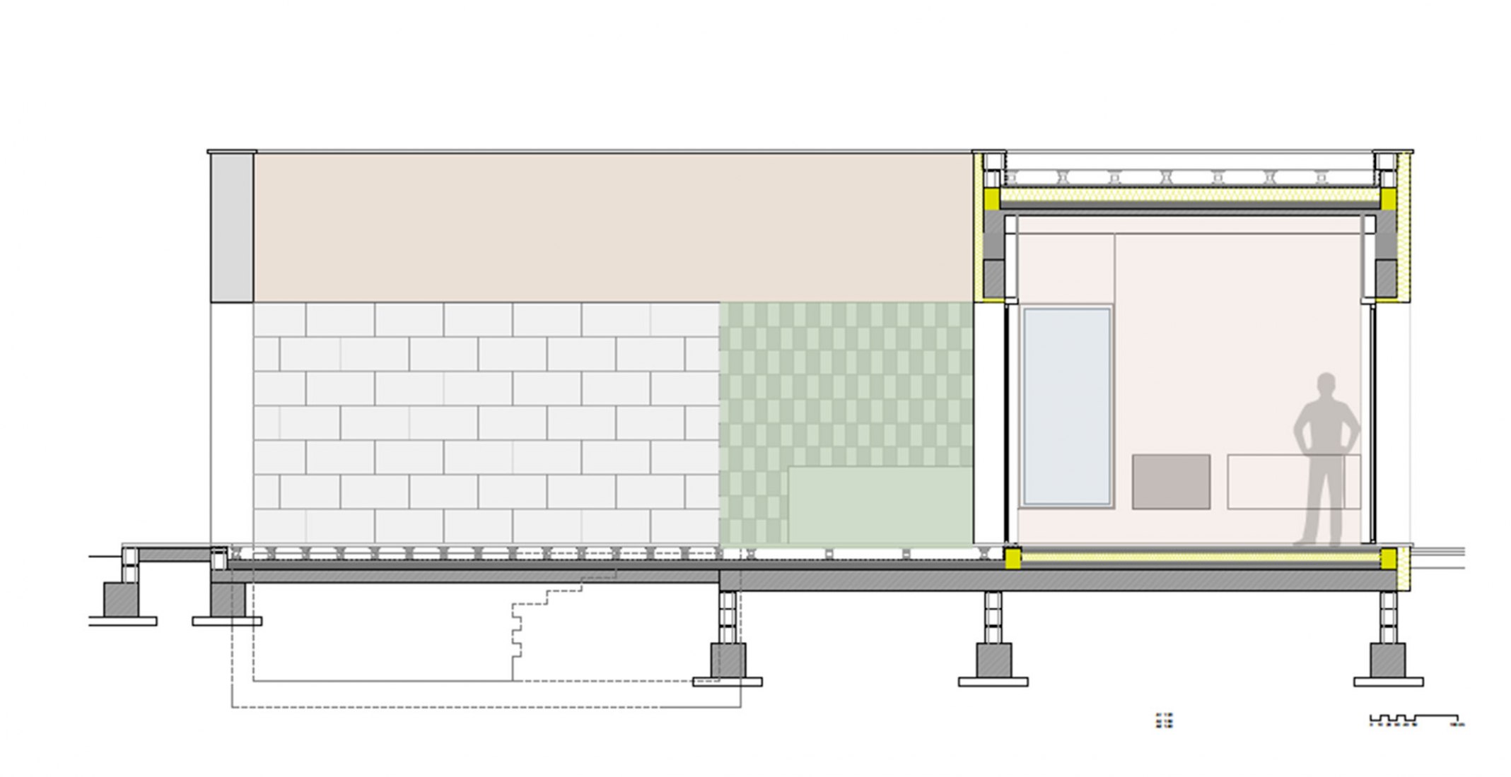 Sección. Vivienda Ca n’Uli por Vicenç Mulet.
