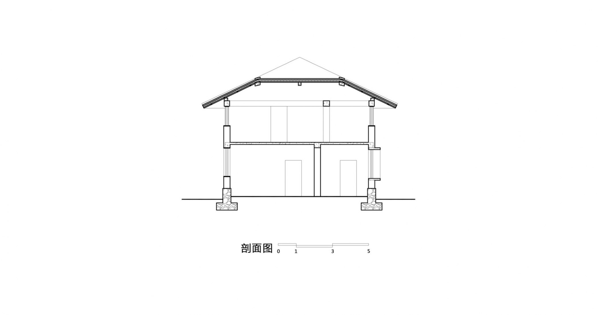 Section. Post-Earthquake Reconstruction Project in Guangming Village by The Chinese University of Hong Kong & Kunming University of Science and Technology. Image Courtesy of World Architecture Festival