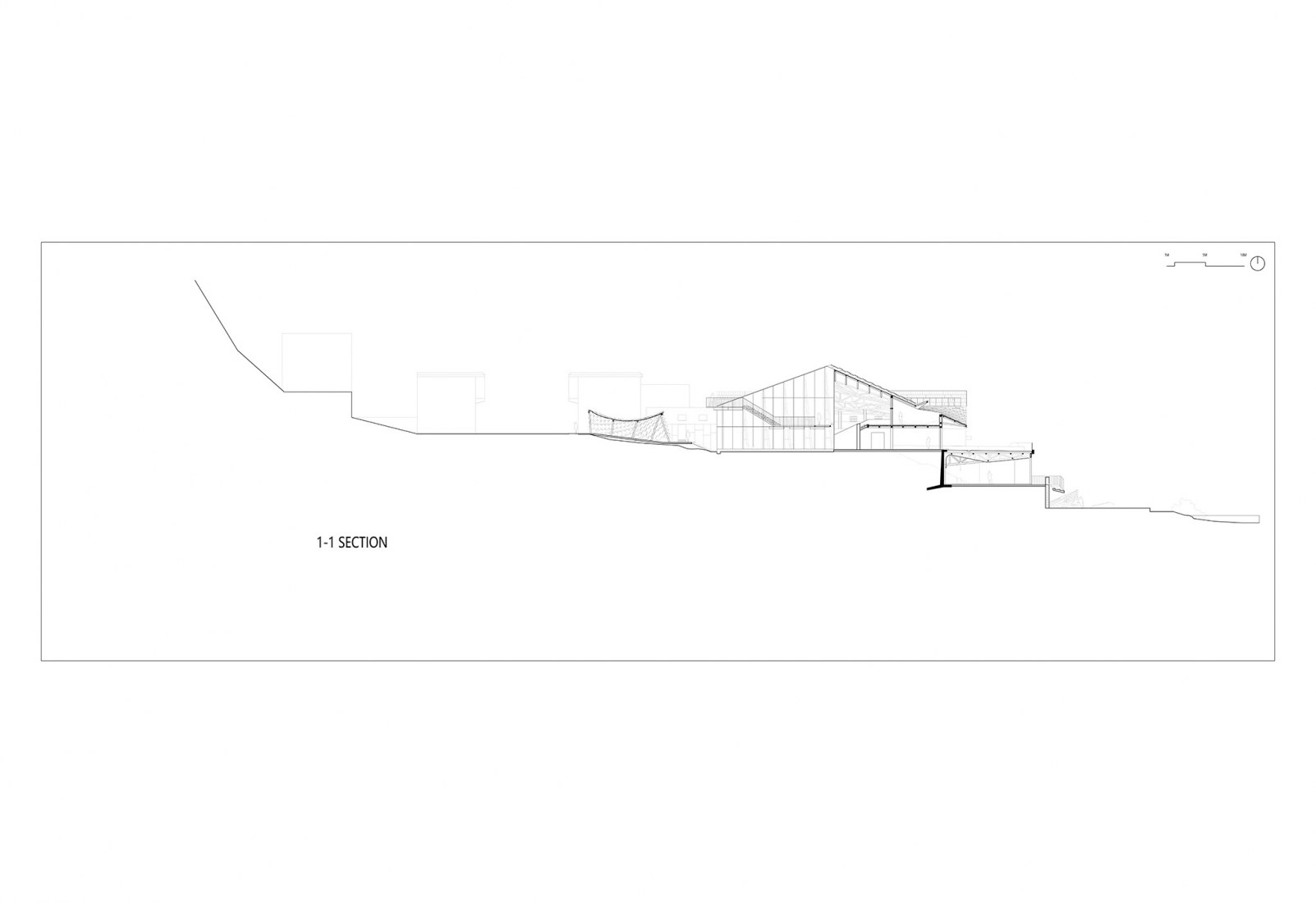Sección. Museo de Arte Taihang Xinyu por Wang Chong Studio.