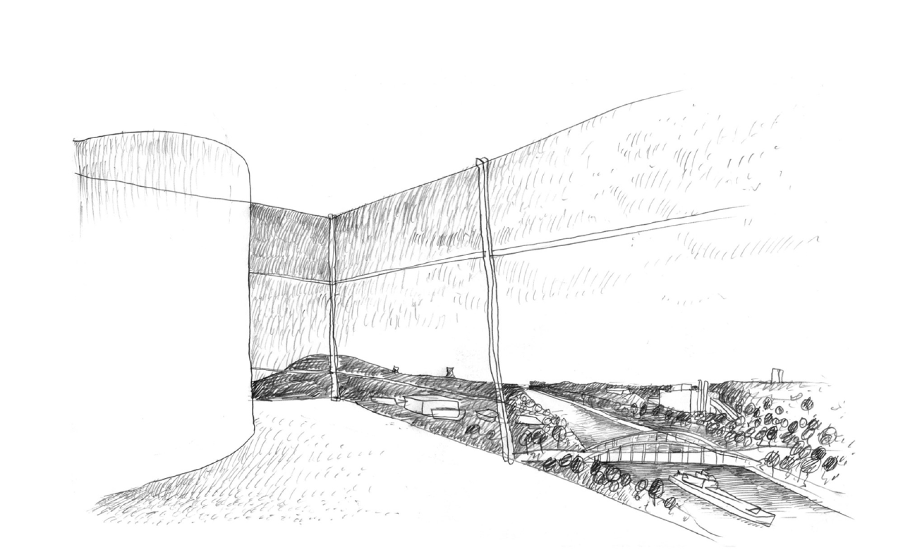 Croquis. Torre de Agua de Ghlin / Chateau d'eau por V+. 