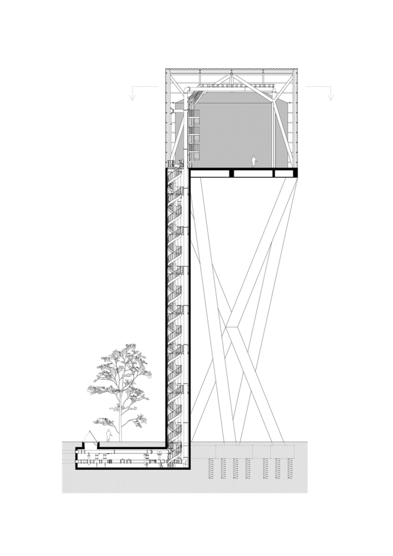 Detalle de construcción. Torre de Agua de Ghlin / Chateau d'eau por V+. 