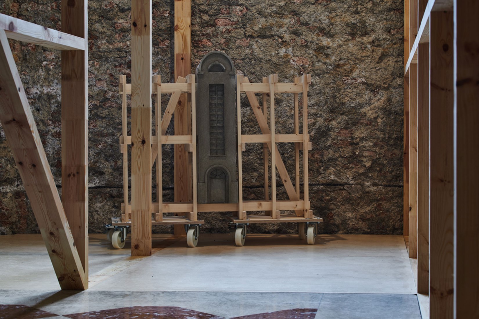 Behind the wall. Weak Monument. Estonian Pavilion at the 16th Biennale Architettura di Venezia 2018. Photography by Tõnu Tunnel